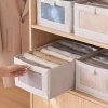Viewing window cotton and linen storage box, wardrobe organization box, storage box, foldable fabric toys, clothes and sundries storage basket Specification image